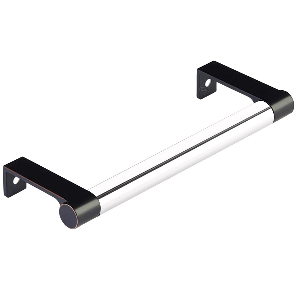 5-1/4" Centers Round Edge Stem in Oil Rubbed Bronze And Smooth Bar in Polished Chrome