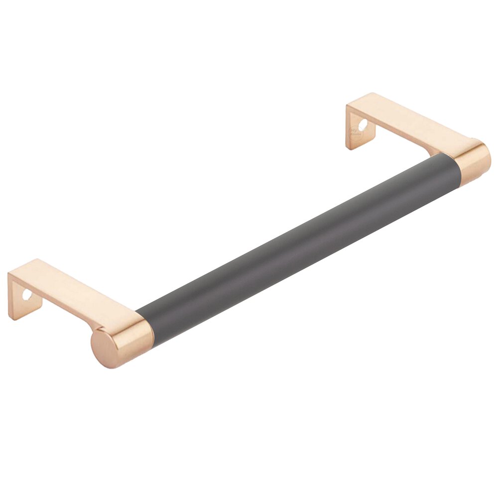 6-1/4" Centers Round Edge Stem in Satin Copper And Smooth Bar in Flat Black