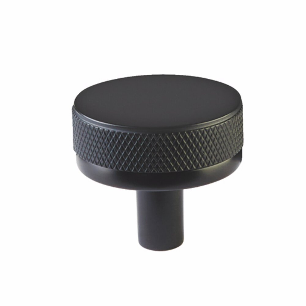 1 1/4" Conical Stem in Flat Black And Knurled Knob in Flat Black
