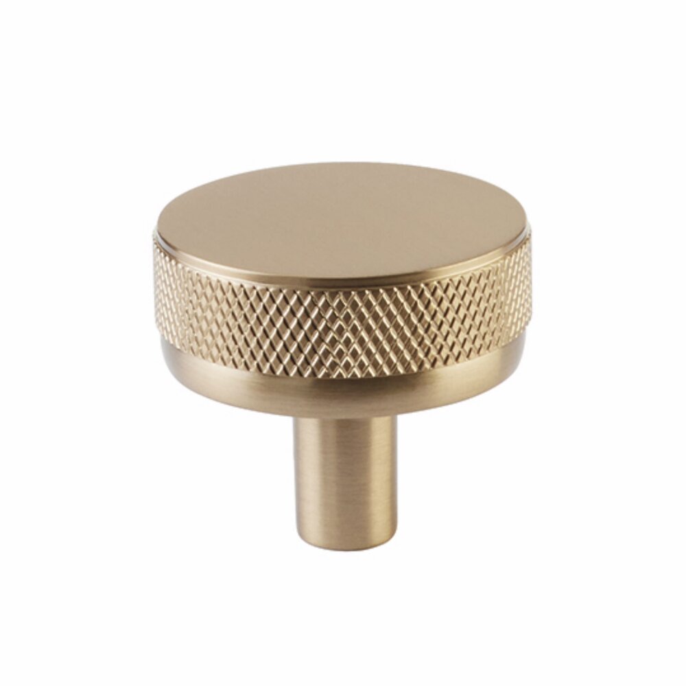 1 1/4" Conical Stem in Satin Brass And Knurled Knob in Satin Brass