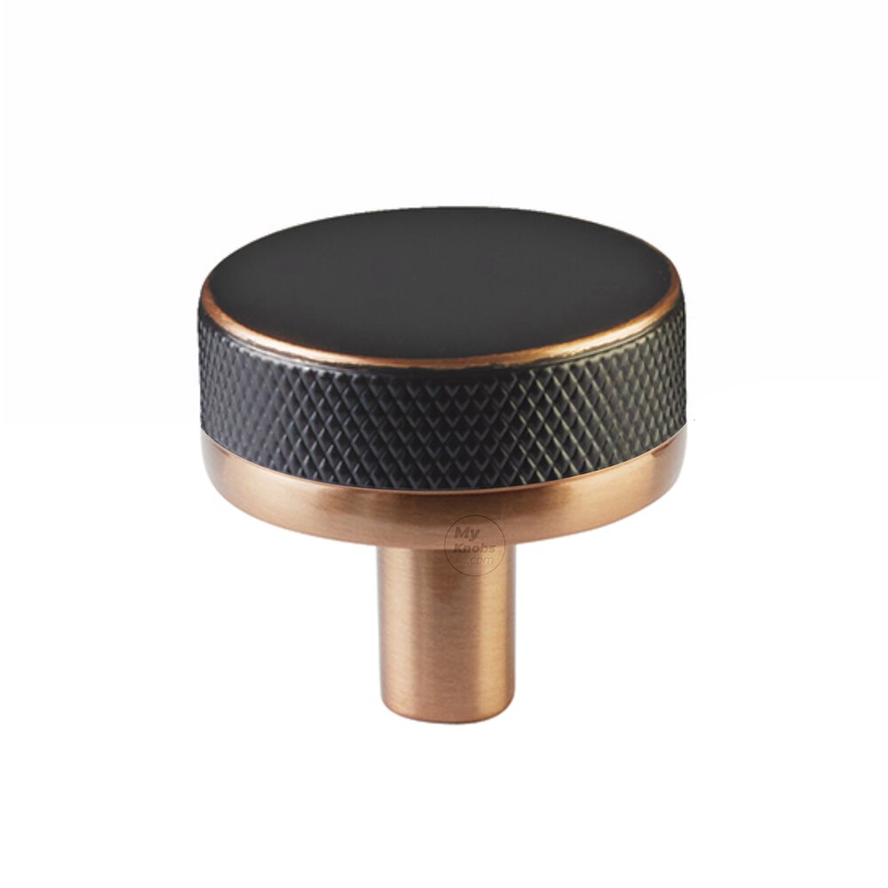 1 1/4" Conical Stem in Satin Copper And Knurled Knob in Oil Rubbed Bronze