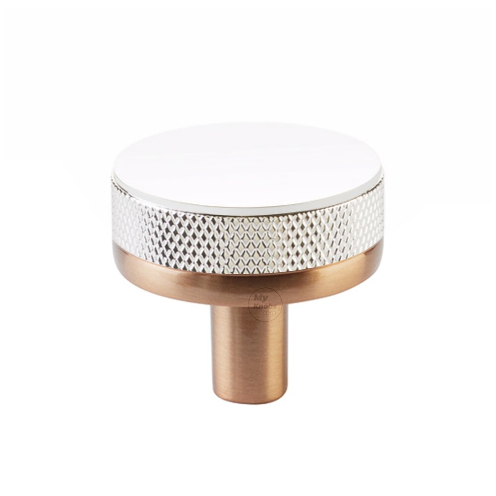 1 1/4" Conical Stem in Satin Copper And Knurled Knob in Polished Chrome