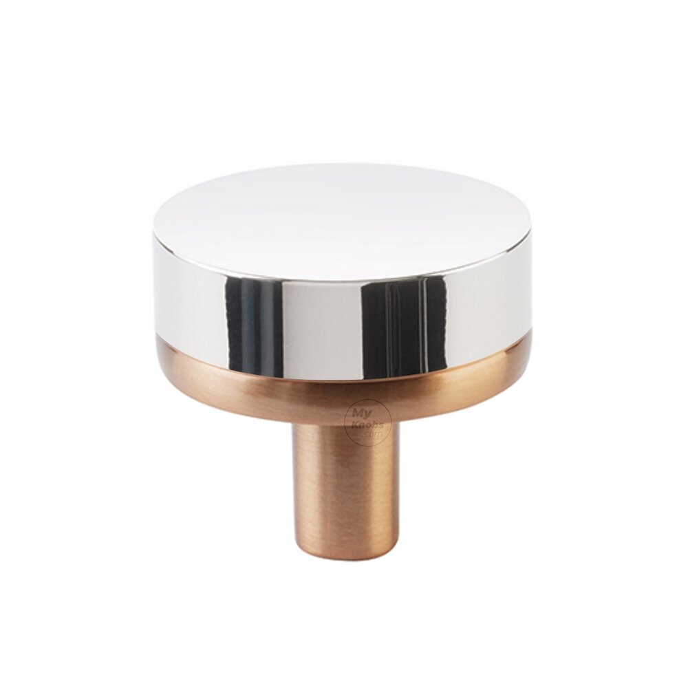 1 1/4" Conical Stem in Satin Copper And Smooth Knob in Polished Chrome