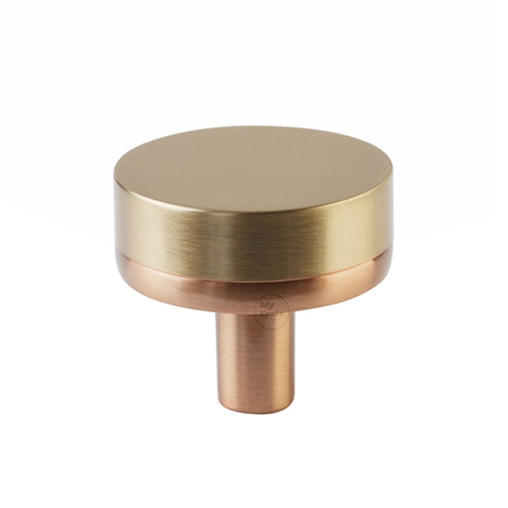 1 1/4" Conical Stem in Satin Copper And Smooth Knob in Satin Brass