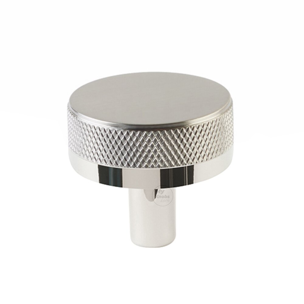 1 1/4" Conical Stem in Polished Nickel And Knurled Knob in Satin Nickel
