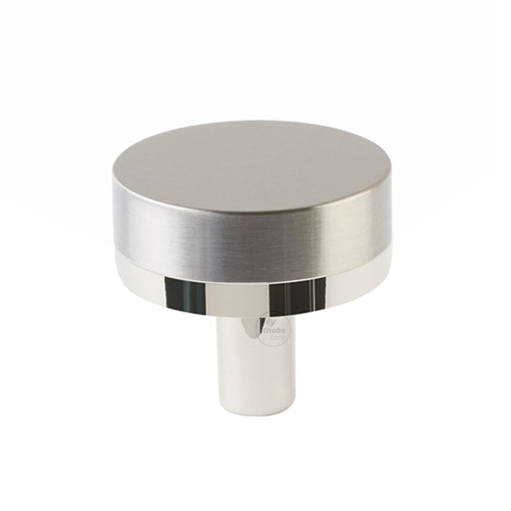 1 1/4" Conical Stem in Polished Nickel And Smooth Knob in Satin Nickel