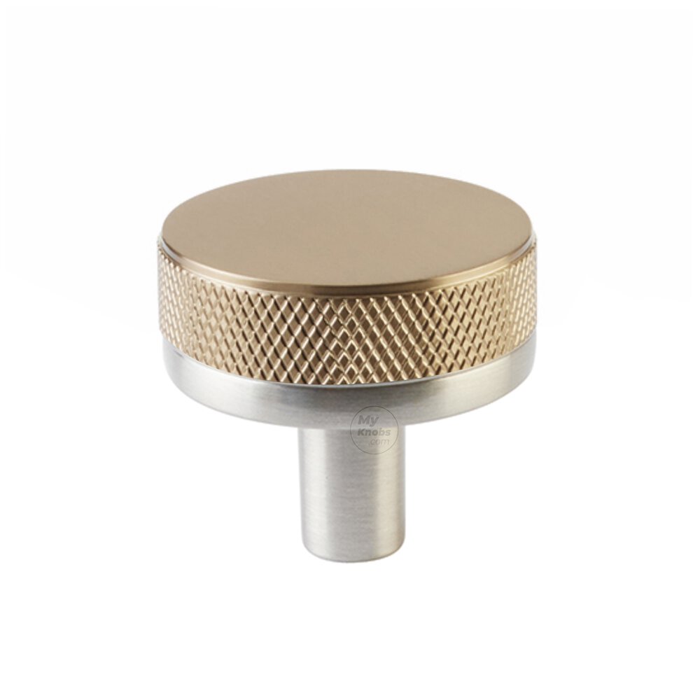 1 1/4" Conical Stem in Satin Nickel And Knurled Knob in Satin Brass