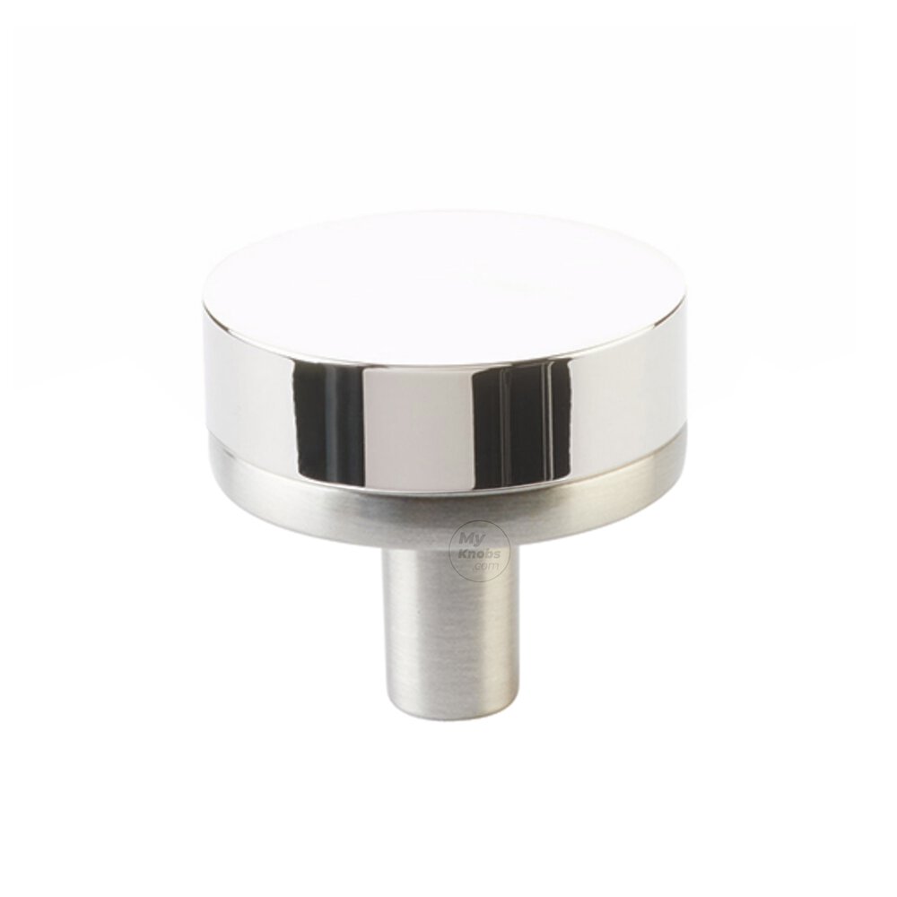 1 1/4" Conical Stem in Satin Nickel And Smooth Knob in Polished Nickel