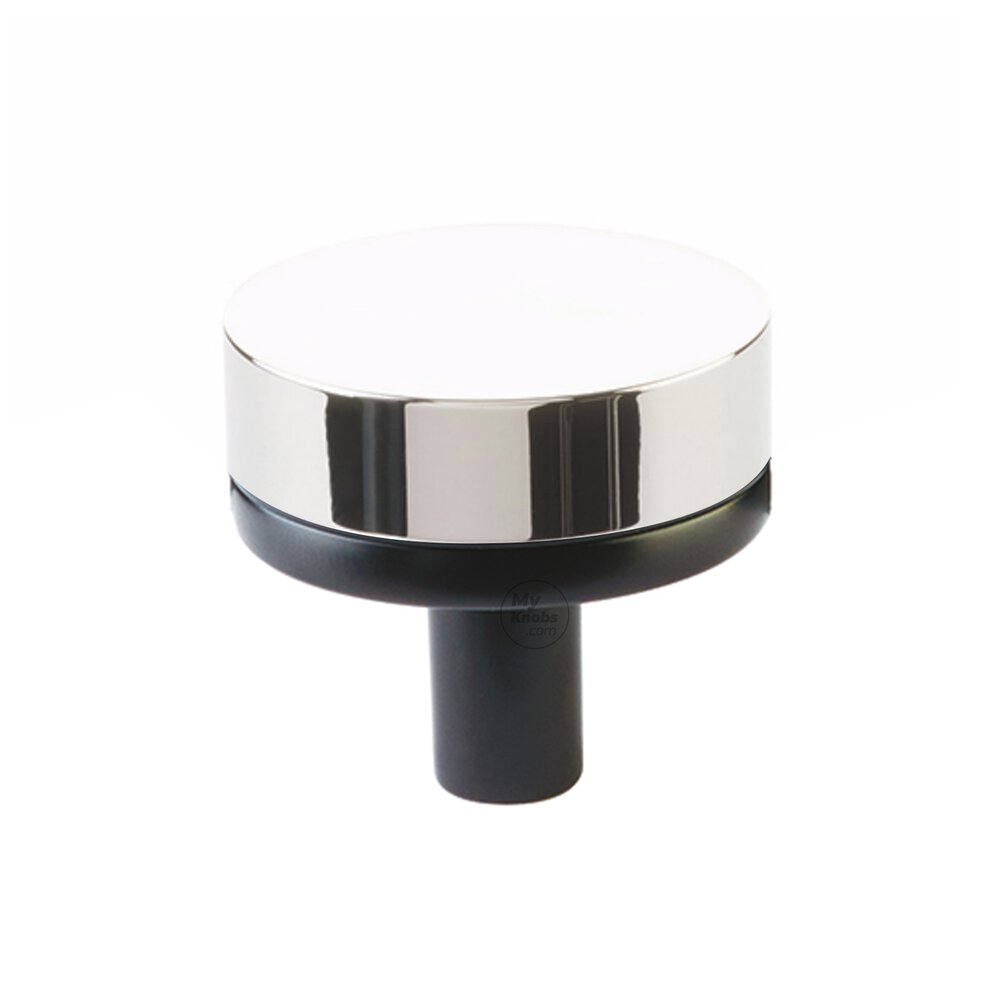 1 1/4" Conical Stem in Flat Black And Smooth Knob in Polished Nickel