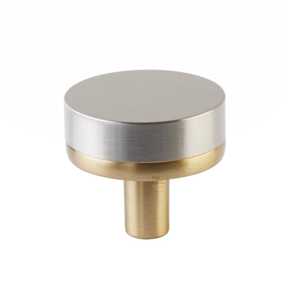 1 1/4" Conical Stem in Satin Brass And Smooth Knob in Satin Nickel