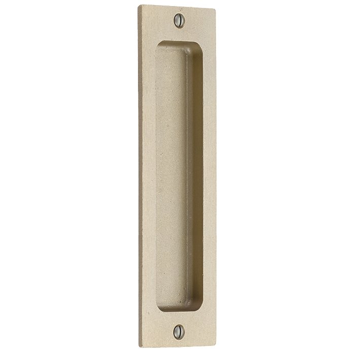 8" Modern Rectangular Flush Pull in Tumbled White Bronze
