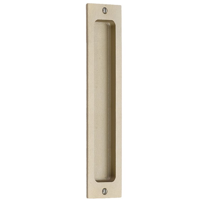 10" Modern Rectangular Flush Pull in Tumbled White Bronze
