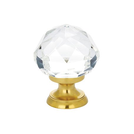 1" Diameter Diamond Knob in Polished Brass