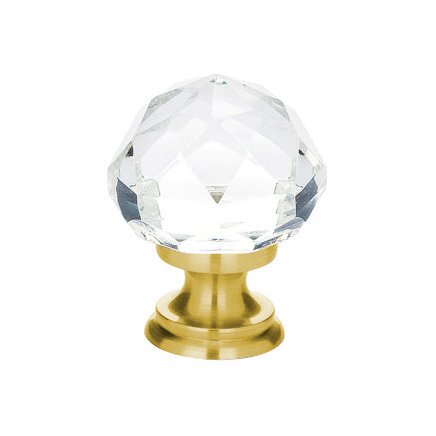 1" Diameter Diamond Knob in Satin Brass