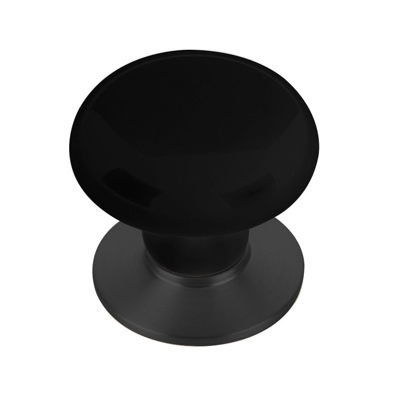 1 3/8" Diameter Ebony Porcelain Knob in Flat Black