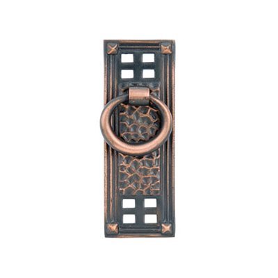 1 1/2" Centers Hammered Vertical Ring Pull in Oil Rubbed Bronze