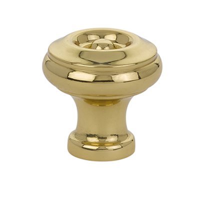1" Diameter Waverly Knob in Polished Brass