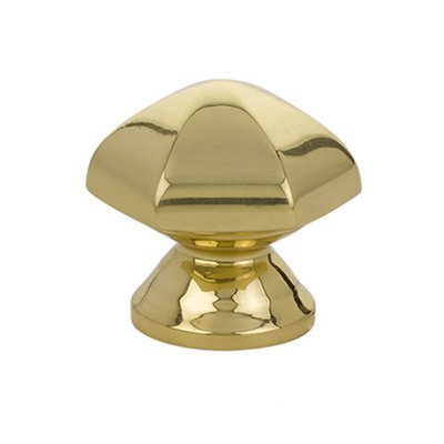 1 1/8" Hexagon Knob in Unlacquered Brass