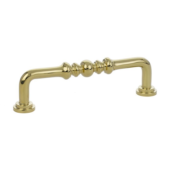 4" Centers Spindle Pull in Unlacquered Brass