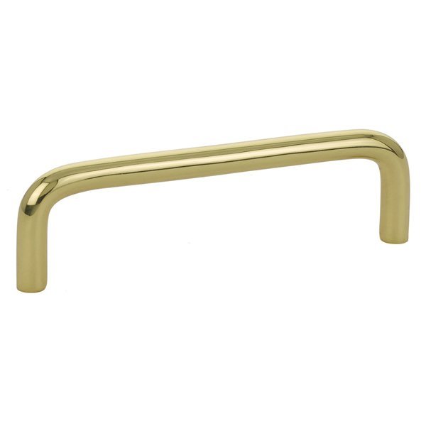 4" Centers Wire Pull in Unlacquered Brass