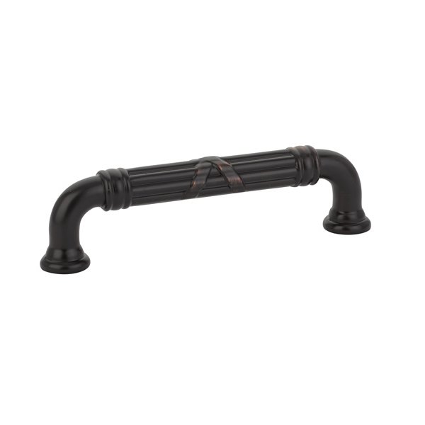 4" Centers Ribbon & Reed Estate Pull in Oil Rubbed Bronze
