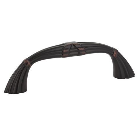 3 1/2" Centers Ribbon & Reed Regal Pull in Oil Rubbed Bronze