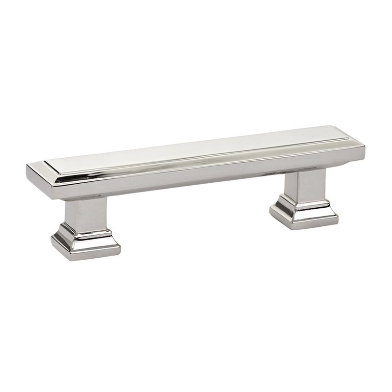 3" Centers Geometric Rectangular Pull in Polished Nickel