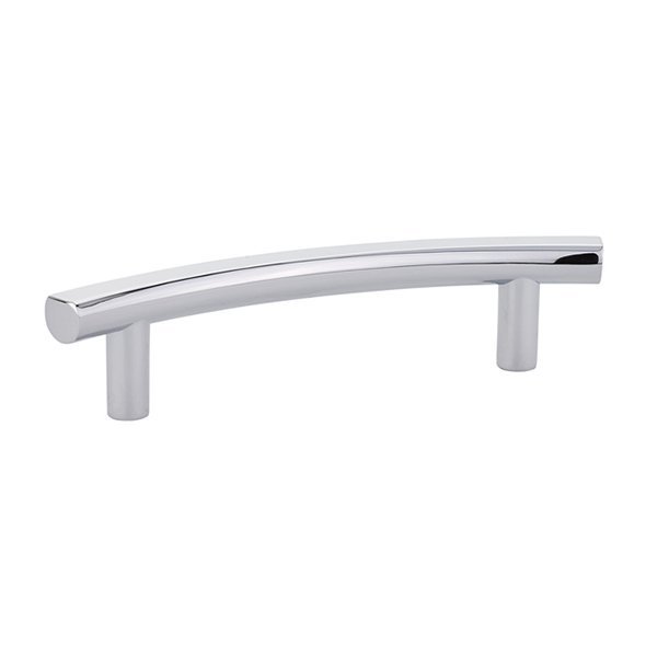4" Centers T-Curve Bar Pull in Polished Chrome