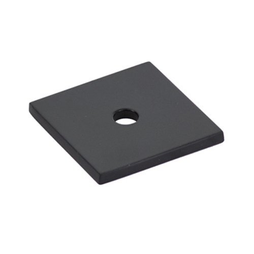 1 1/8" (29mm) Art Deco Square Back Plate for Knob in Flat Black