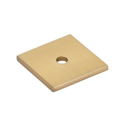 1 1/8" (29mm) Art Deco Square Back Plate for Knob in Satin Brass