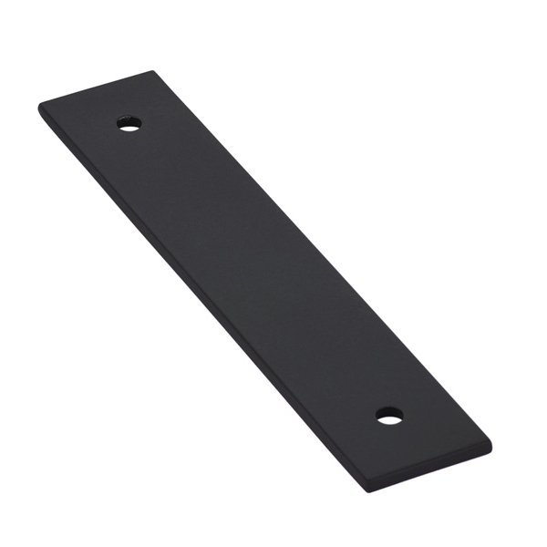 4" Centers Art Deco Rectangular Backplate for Pull in Flat Black