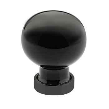 1" Bristol Black Glass Knob in Flat Black