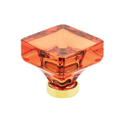 1 5/8" Lido Tangello Glass Knob in Polished Brass