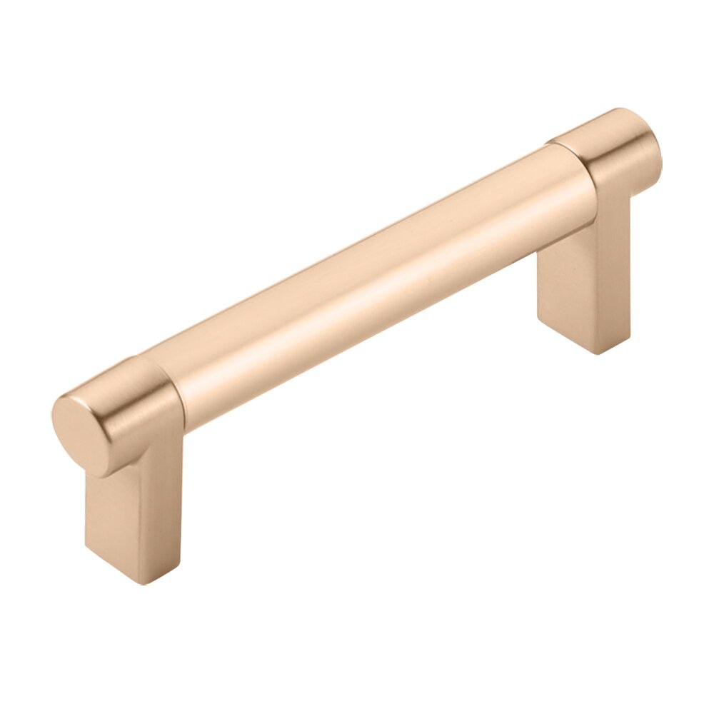 3-1/2" Centers Rectangular Stem in Satin Copper And Smooth Bar in Satin Copper