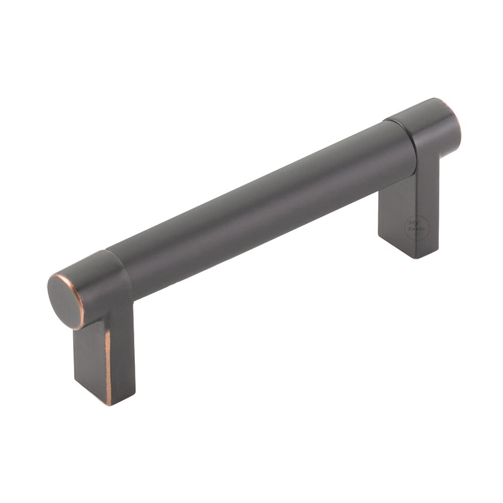 3-1/2" Centers Rectangular Stem in Oil Rubbed Bronze And Smooth Bar in Flat Black
