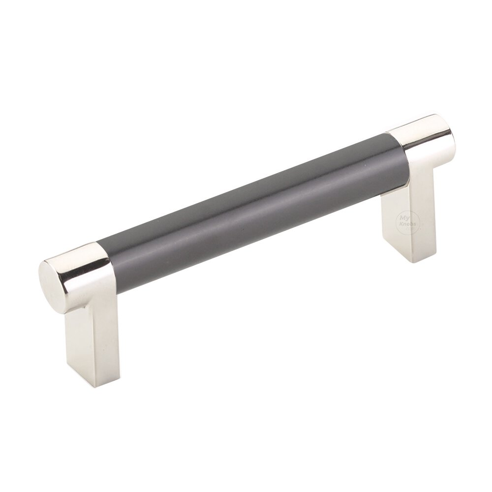 3-1/2" Centers Rectangular Stem in Polished Nickel And Smooth Bar in Oil Rubbed Bronze