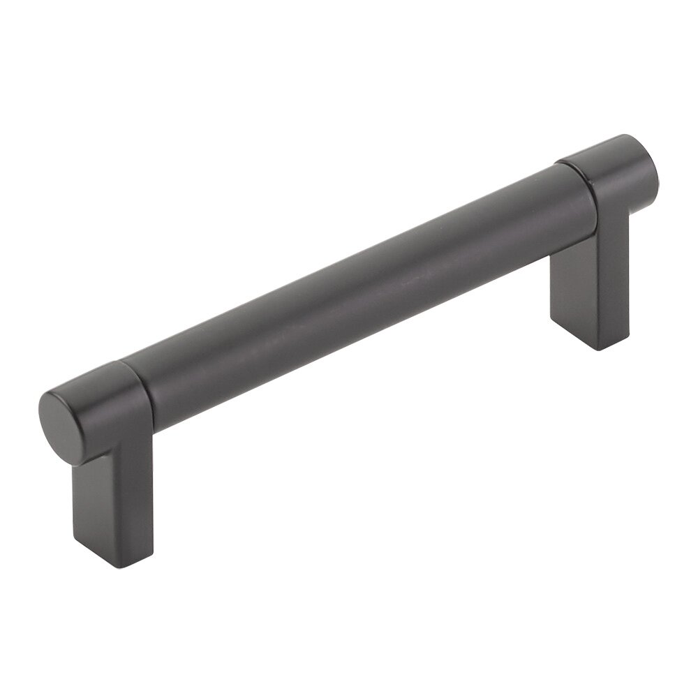 4" Centers Rectangular Stem in Flat Black And Smooth Bar in Flat Black