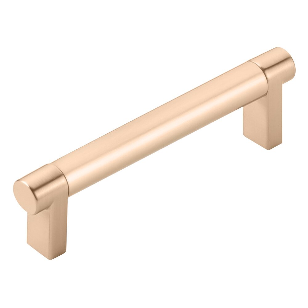 4" Centers Rectangular Stem in Satin Copper And Smooth Bar in Satin Copper