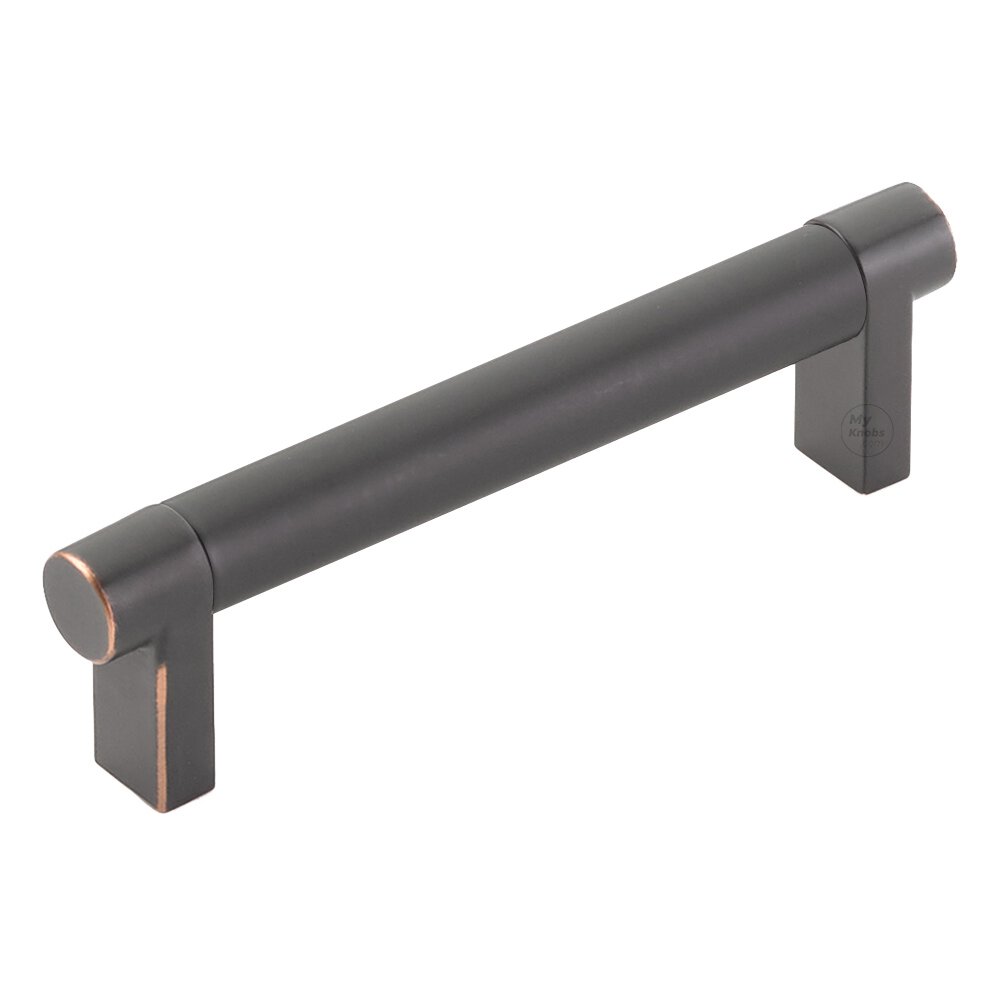 4" Centers Rectangular Stem in Oil Rubbed Bronze And Smooth Bar in Flat Black