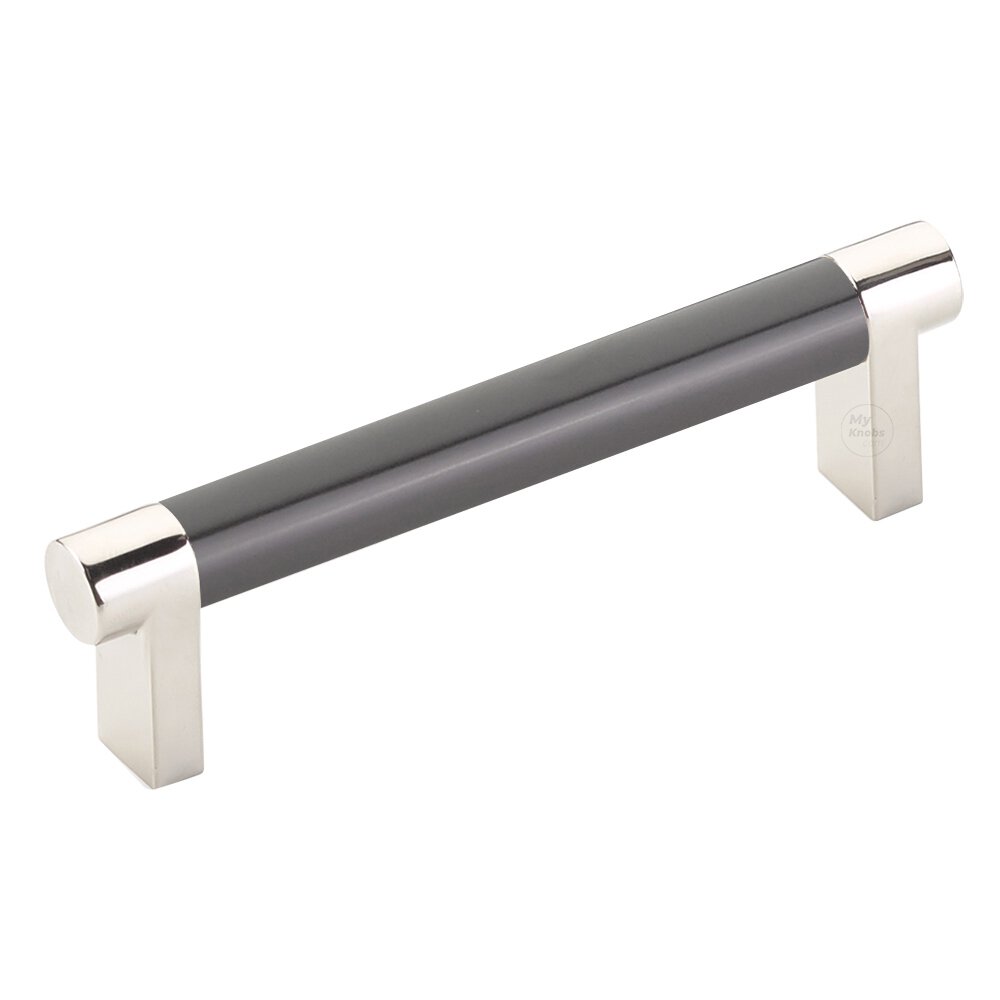 4" Centers Rectangular Stem in Polished Nickel And Smooth Bar in Oil Rubbed Bronze