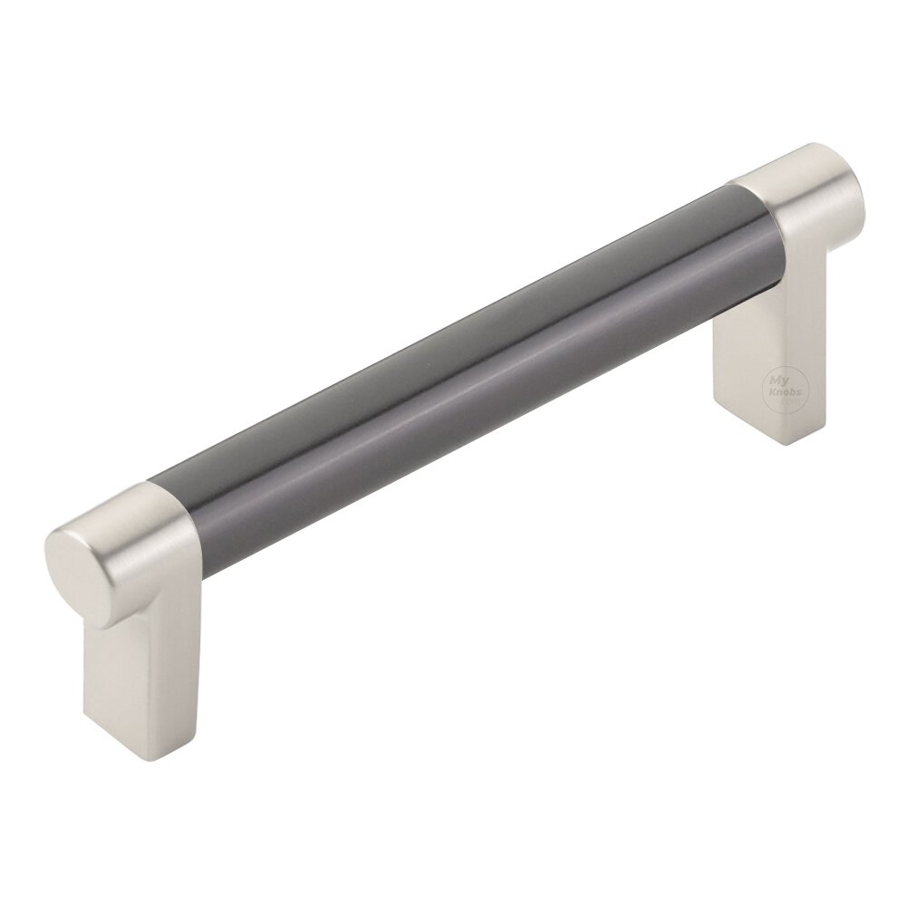 4" Centers Rectangular Stem in Satin Nickel And Smooth Bar in Oil Rubbed Bronze