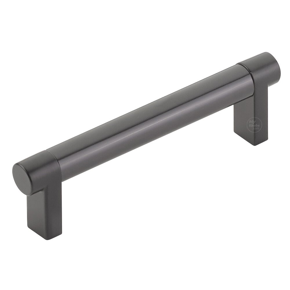 4" Centers Rectangular Stem in Flat Black And Smooth Bar in Oil Rubbed Bronze