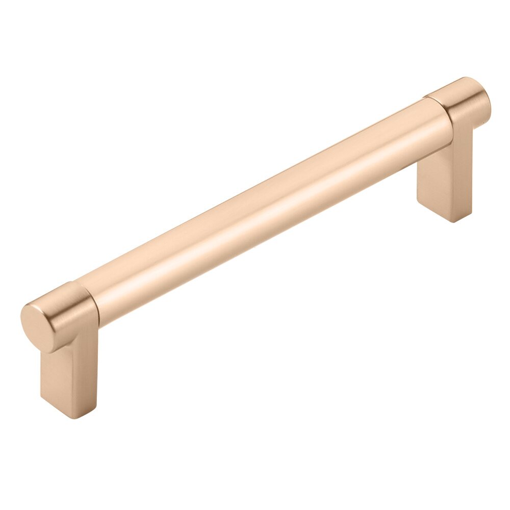 5" Centers Rectangular Stem in Satin Copper And Smooth Bar in Satin Copper