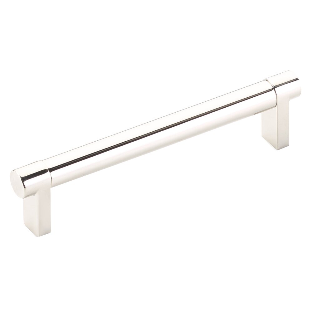 5" Centers Rectangular Stem in Polished Nickel And Smooth Bar in Polished Nickel