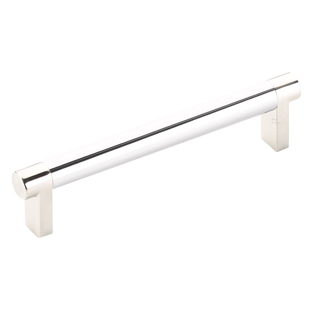 5" Centers Rectangular Stem in Polished Nickel And Smooth Bar in Polished Chrome