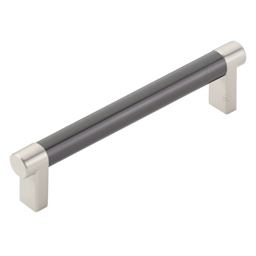 5" Centers Rectangular Stem in Satin Nickel And Smooth Bar in Oil Rubbed Bronze