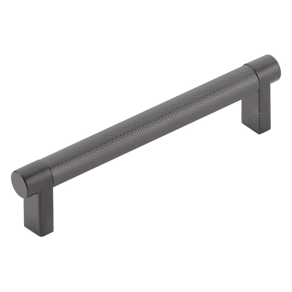 5" Centers Rectangular Stem in Flat Black And Knurled Bar in Oil Rubbed Bronze