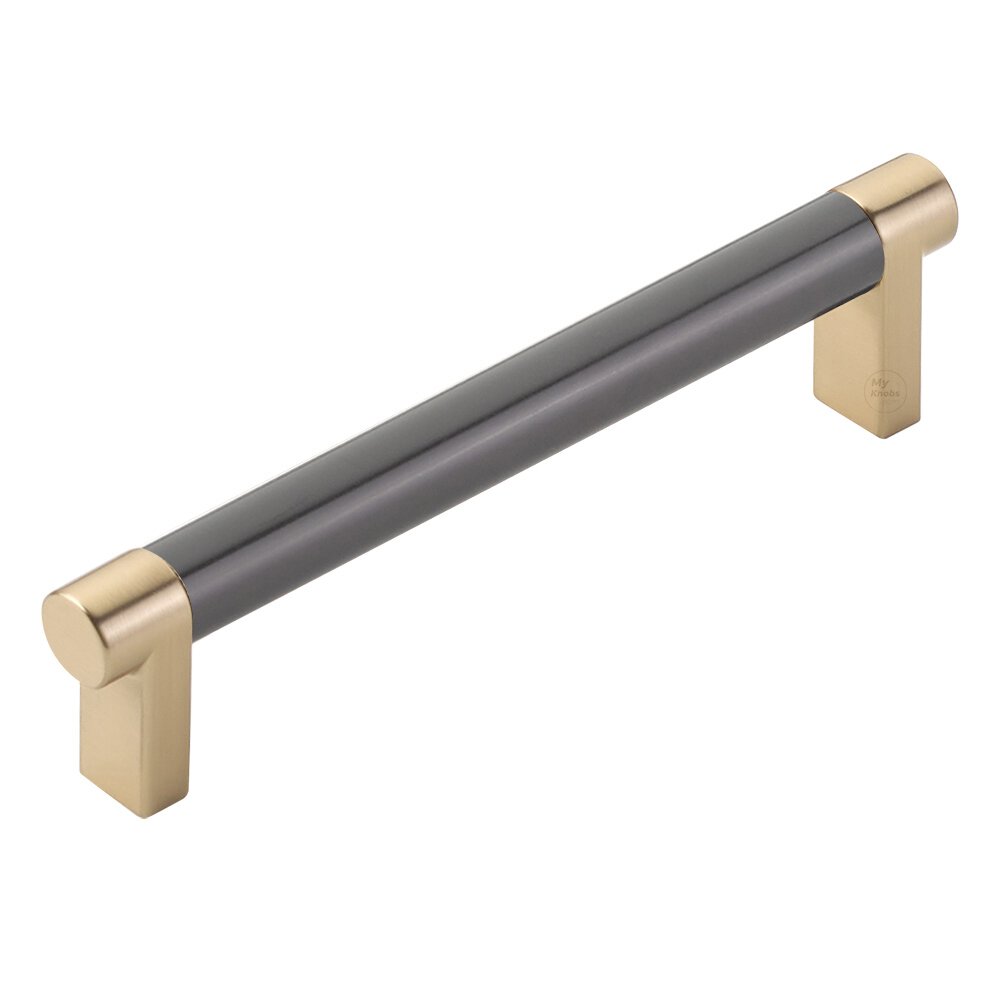 5" Centers Rectangular Stem in Satin Brass And Smooth Bar in Oil Rubbed Bronze