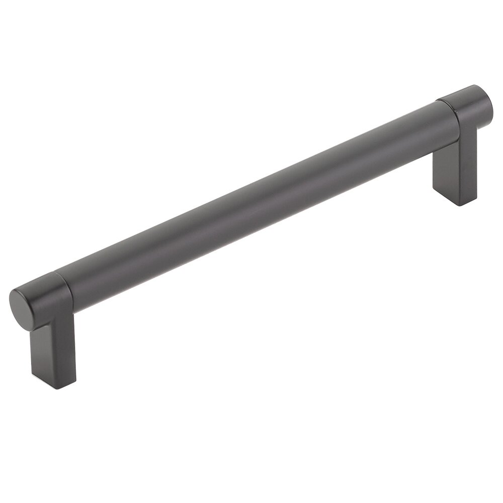 6" Centers Rectangular Stem in Flat Black And Smooth Bar in Flat Black