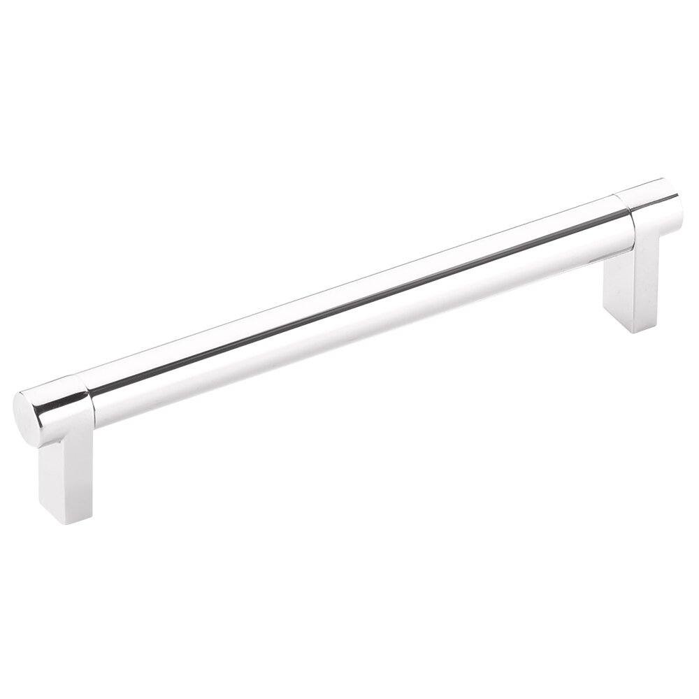 6" Centers Rectangular Stem in Polished Chrome And Smooth Bar in Polished Chrome